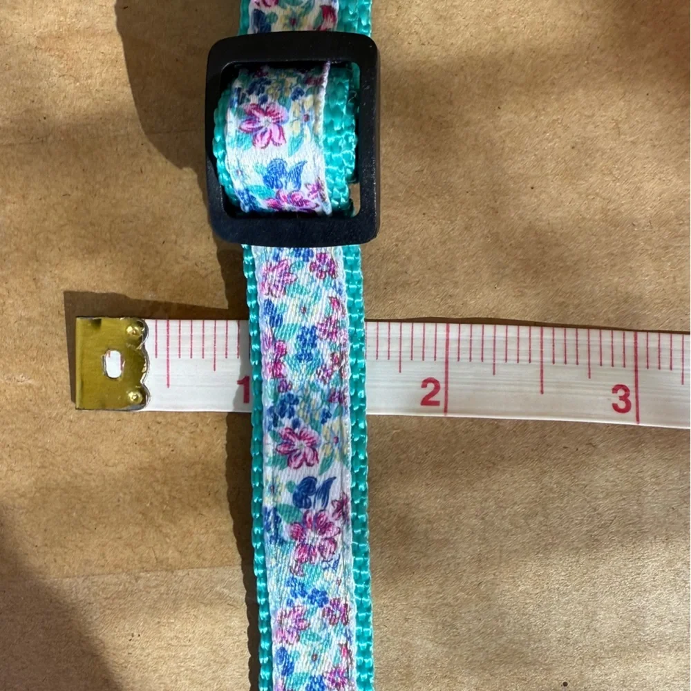 Floral Satin Adjustable XS Small Dog Puppy Collar, Chihuahua Terrier Dachshund